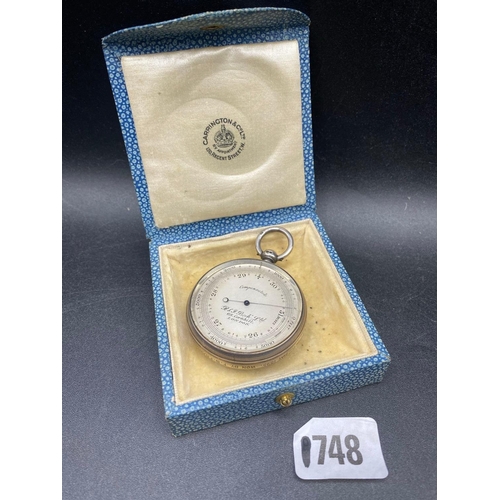 1748 - Compensated barometer in silver case from Beck Ltd. London