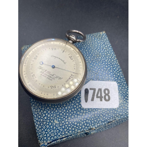 1748 - Compensated barometer in silver case from Beck Ltd. London