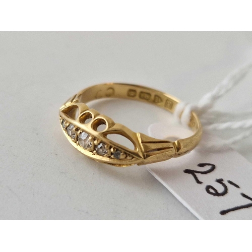 257 - A Edwardian diamond ring 18ct gold Chester 1910 size M 2.4 gms