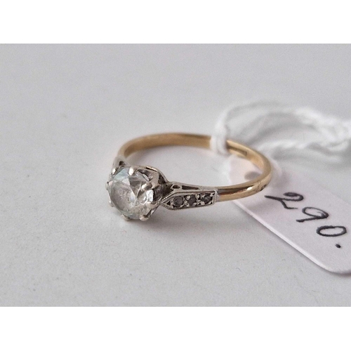 290 - A stone set solitaire dress ring 9ct size P 2 gms