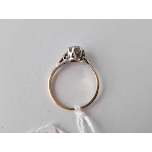 290 - A stone set solitaire dress ring 9ct size P 2 gms