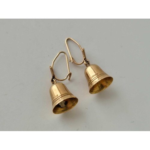 314 - A pair of tinkling bell earrings 9ct 1.8 gms