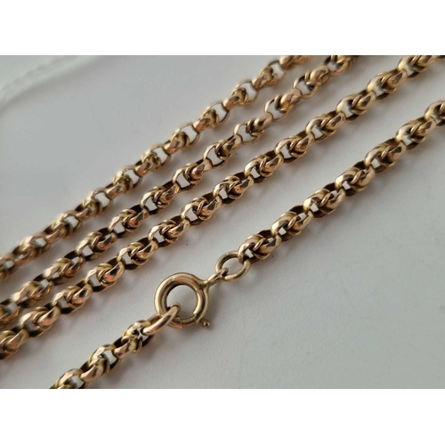 365 - A GOOD VICTORIAN GUARD CHAIN 9CT 26 INCH 11.4 GMS