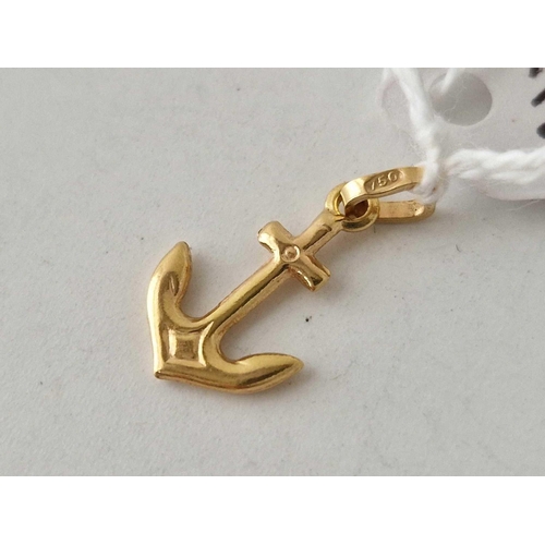 383 - A anchor charm 18ct gold