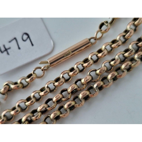 479 - A antique belcher link neck chain with barrel clasp 9ct 17 inch 6.3 gms