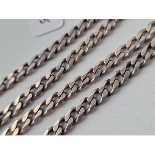 485 - A wide silver neck chain 19 inch 24 gms