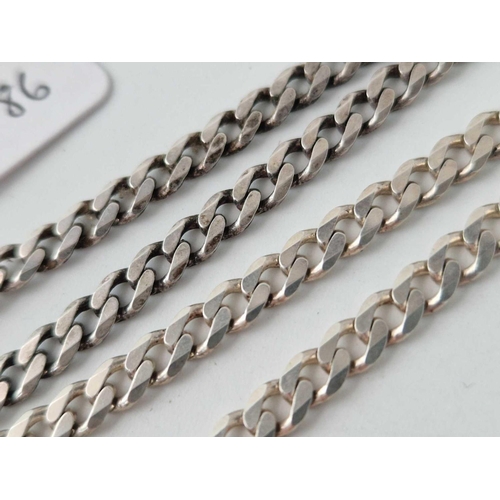 486 - A narrow silver neck chain 15 gms