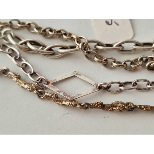 505 - Four silver neck chains 68 gms