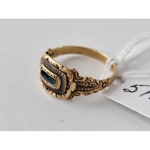 514 - A 19th century gold mourning ring size O 2.3 gms