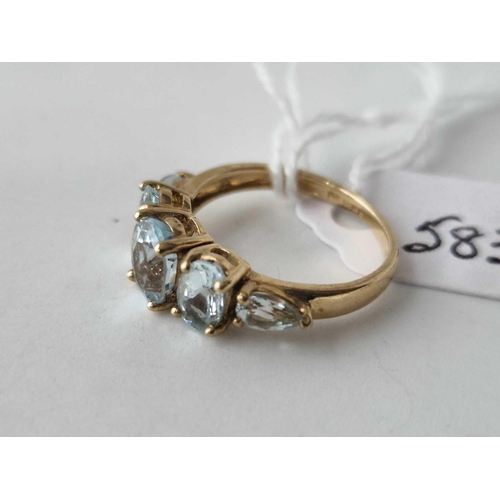 583 - A blue topaz ring 9ct size K 2.4 gms