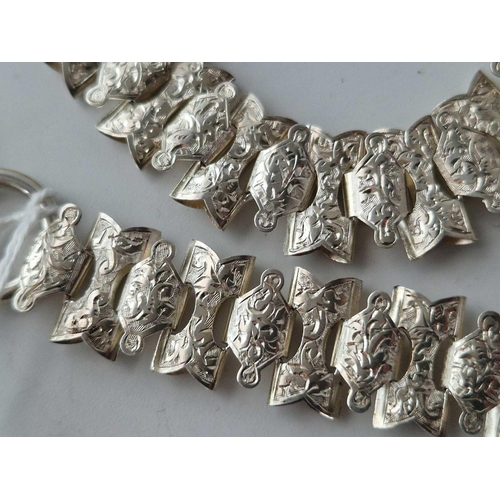 590 - A Victorian silver locket on collar 16 inch