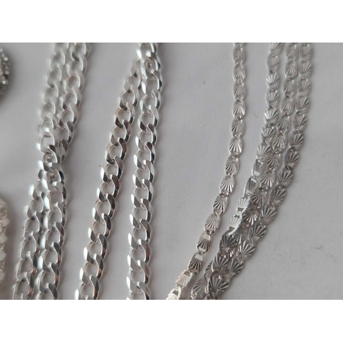 592 - Ten silver chains 50 gms