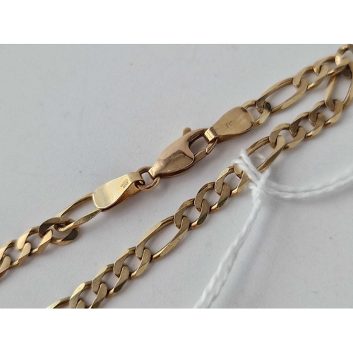 641 - A figaro link  bracelet 9ct 7 inch 3.4 gms