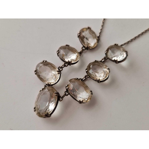 681 - A silver stone set necklace 15 inch