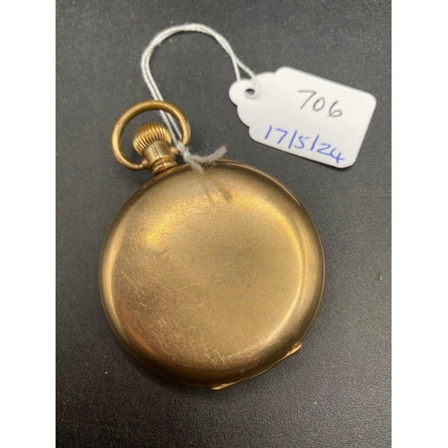 706 - A WALTHAM rolled gold full hunter pocket watch