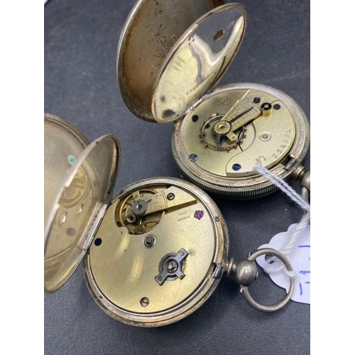 734 - Two Victorian open faced pocket watches with decorated dials