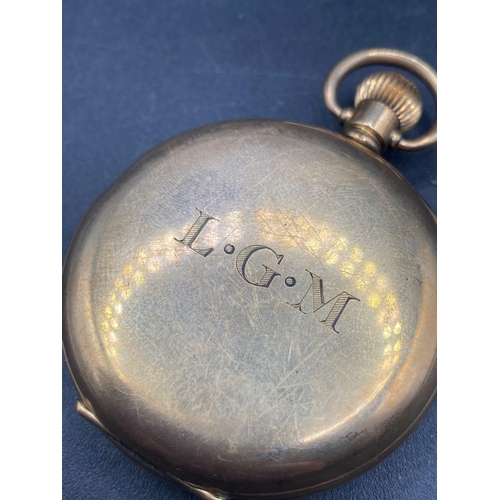 740 - A WALTHAM rolled gold pocket watch with seconds dial