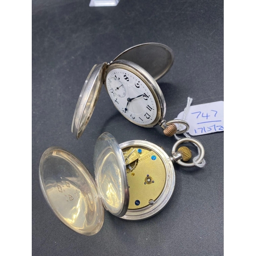 747 - Two gents antique silver pocket watches