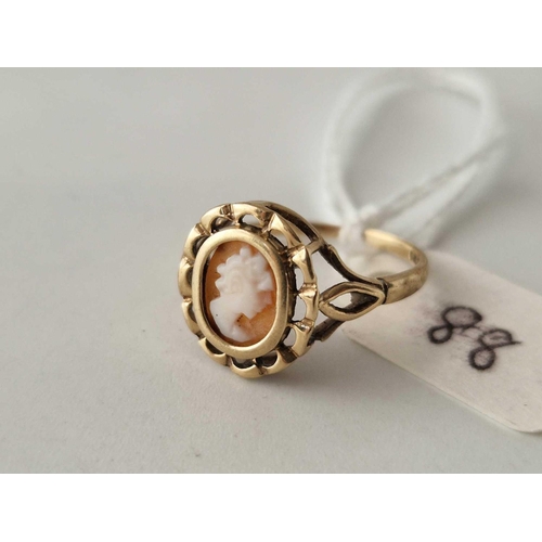 88 - A cameo ring 9ct size N 1.9 gms