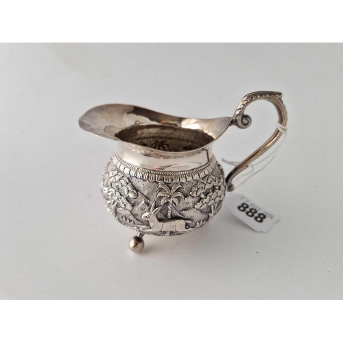 888 - An Indian 95 silver cream jug by CGK, 120 g