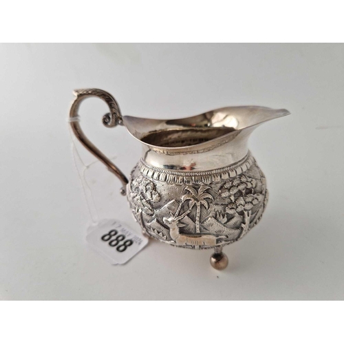 888 - An Indian 95 silver cream jug by CGK, 120 g