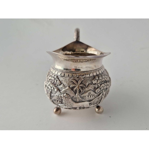 888 - An Indian 95 silver cream jug by CGK, 120 g