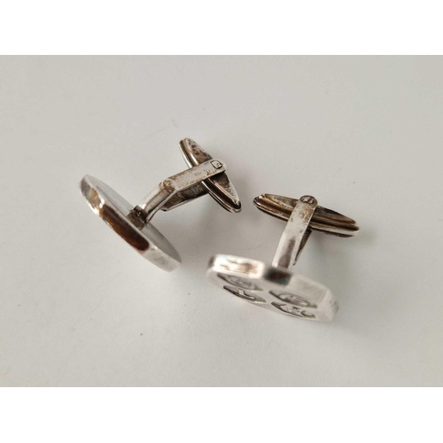 94 - A large pair of hallmarked silver cufflinks 18 gms