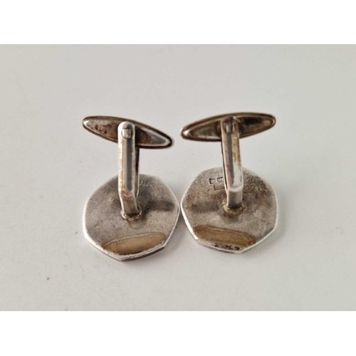 94 - A large pair of hallmarked silver cufflinks 18 gms