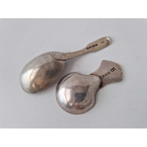 996F - Two caddy spoons  one London 1841, the other Chester 1915 By M & W