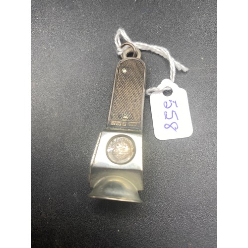 558 - A silver cigar cutter