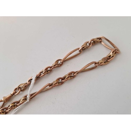 434 - A FINE FANCY ANTIQUE GOLD ALBERT CHAIN 13 INCH 41.5 GMS