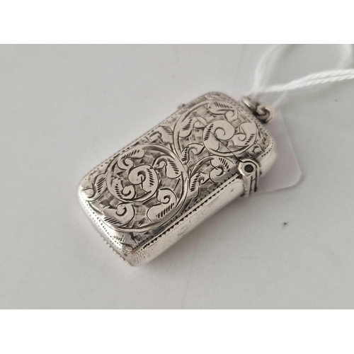 11 - Silver chased vesta pendant, hallmarked Birmingham 1901 by Walker and Hall