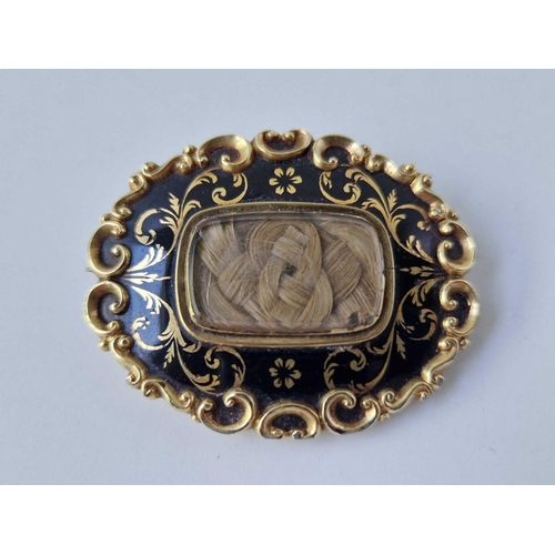 137 - Two 19th Century high carat gold mourning brooches