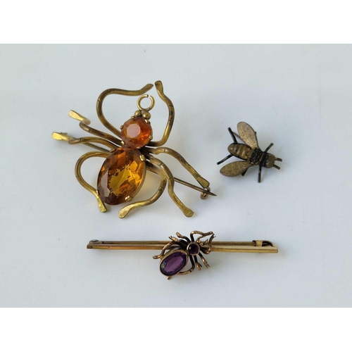 139 - Three antique bug brooches