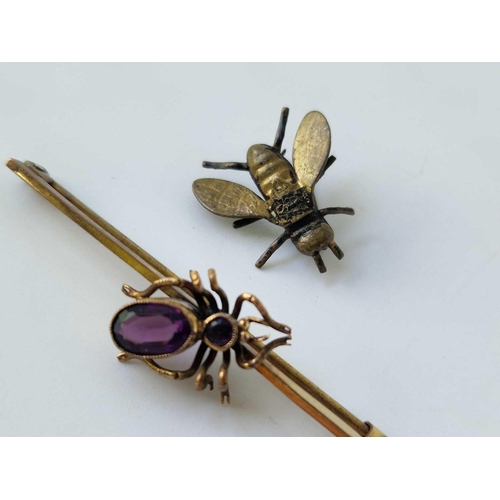 139 - Three antique bug brooches