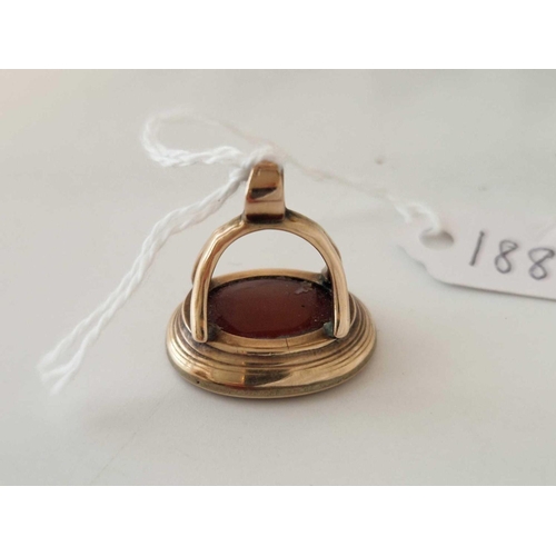 188 - A 19th Century gold intaglio fob seal