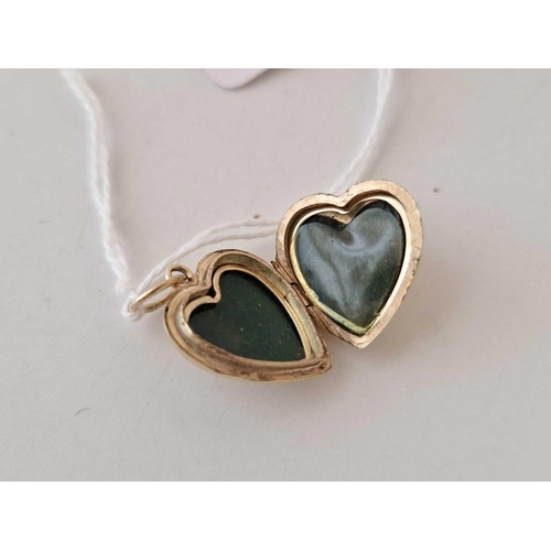 191 - A heart locket with sapphires and pearls, 9ct, 3.7 g