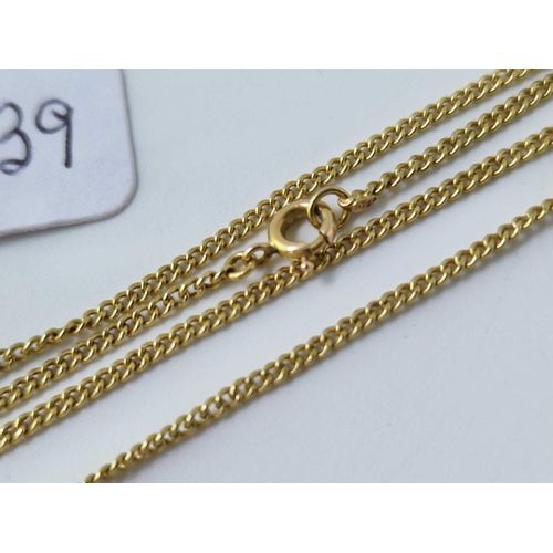 239 - An antique neck chain, 15ct, 16 inch, 3.2 g