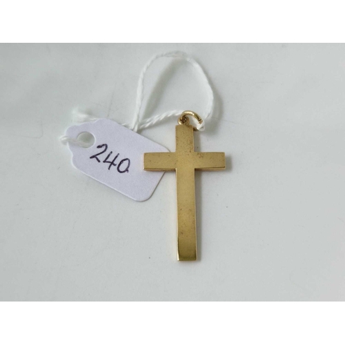 240 - A cross pendant, 9ct, 2.9 g