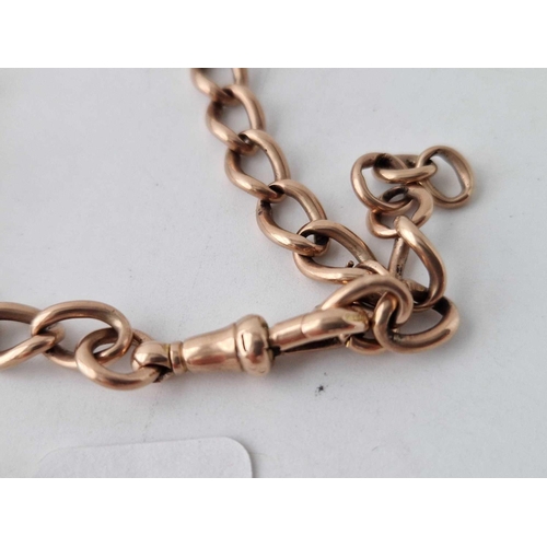 273 - VICTORIAN 9CT ROSE GOLD ALBERT CHAIN BRACELET 20.6g