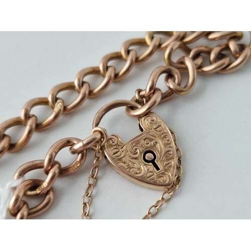 275 - A VICTORIAN 9CT ROSE GOLD bracelet with padlock clasp 14.1g