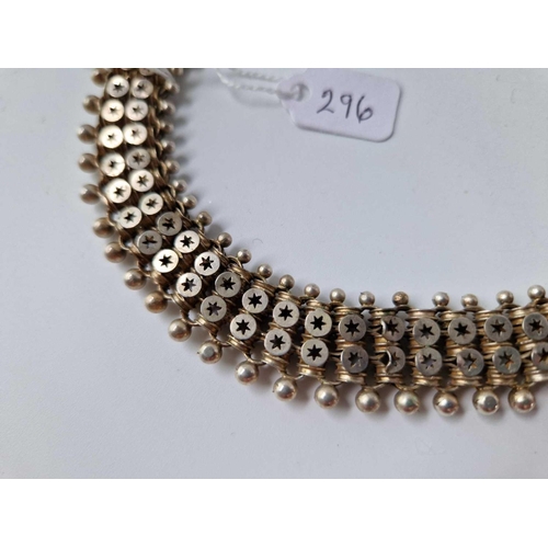 296 - A silver choker collar, 13.5 inch 47 g