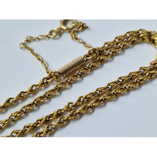 31 - A VICTORIAN NECKLACE WITH BARREL CLASP, all 15ct, 15 inch, 9.1 g