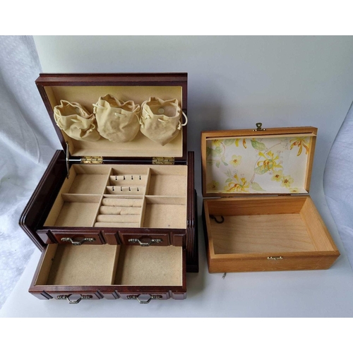 317 - 2 large wooden jewellery boxes