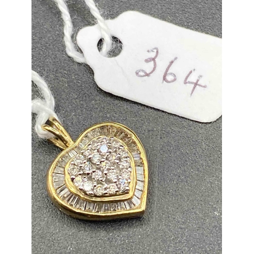 364 - A DIAMOND HEART PENDANT