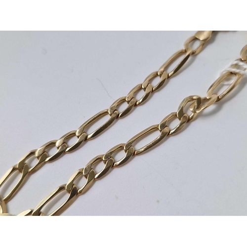 394 - A flat link bracelet, 9ct, 7 inch, 5.2 g