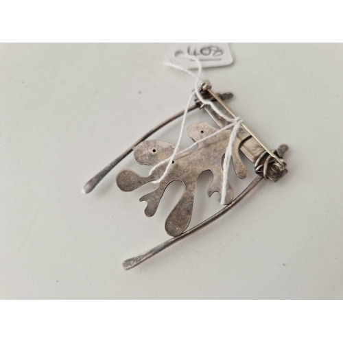 408 - A sterling silver designer brooch