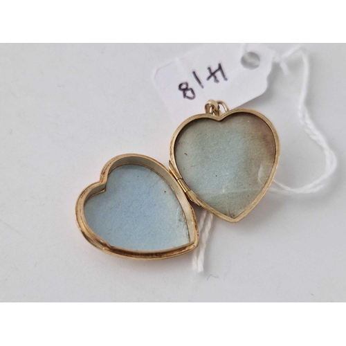 418 - 9ct gold heart shaped locket hallmarked Birmingham 1977