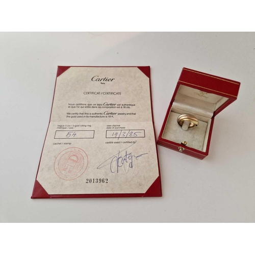 428 - A CARTIER WEDDING BAND, 18ct, size L, 8.3 g boxed and papers