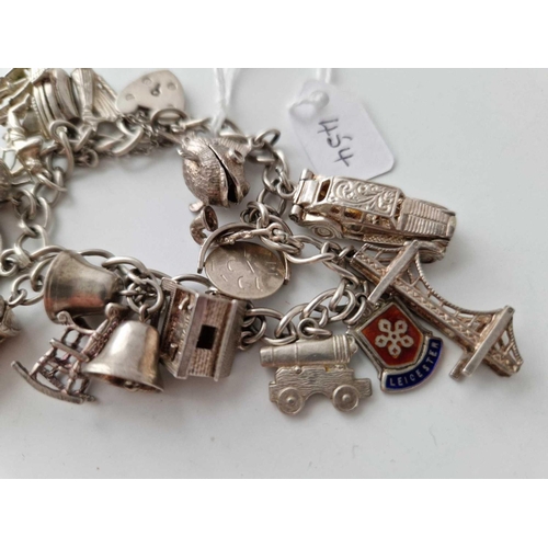 454 - Silver charm bracelet